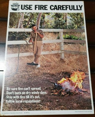 Ontario L&f Us Dept Of Agric Forest Fire Sign Wildland Fire Smokey Bear