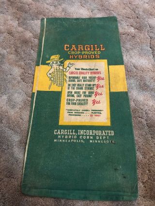 Vintage Cargill Hybrid Seed Corn One Bushel Cloth Sack Grinnell,  Ia St Peter,  Mn