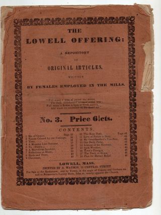 1841 Lowell Offerings,  Articles Written By Females Employed In The Mills