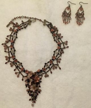 Colleen Toland 18” Necklace & Earrings Vintage Originally Bought Together