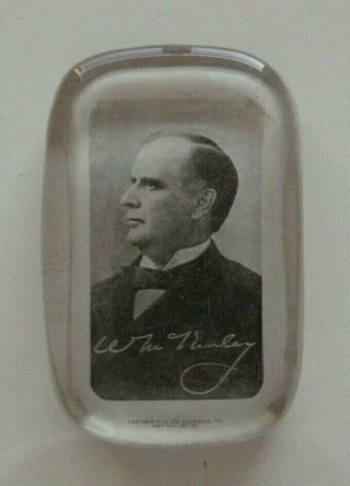 William Mckinley U.  S.  President 1897 - 1901 Glass Political Portrait Paperweight