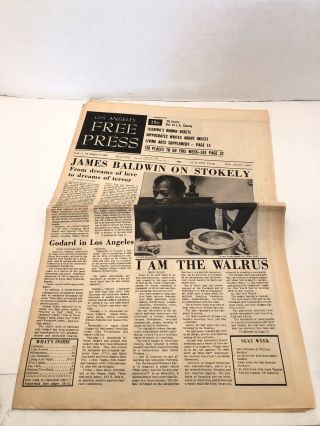 Vintage Los Angeles Press February 1968 Stokely Carmichael James Baldwin