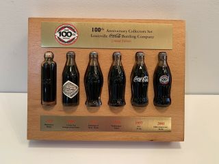 Coca - Cola Coke Contour Bottle 100th Anniversary Set Louisville Collectible Mini