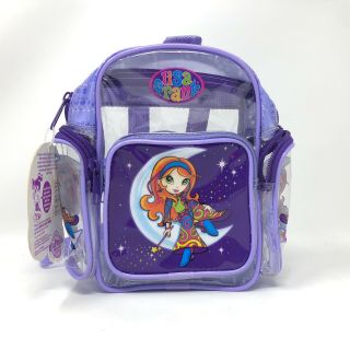 Vintage 90s Lisa Frank Moon Girl 8” Mini Purple / Clear Funpack Backpack