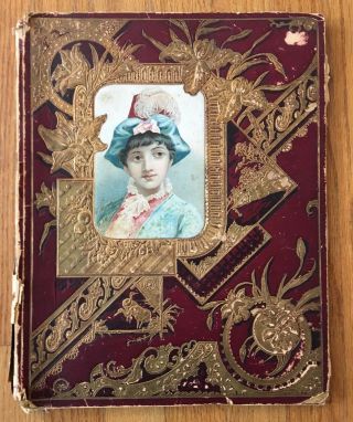 Antique Victorian Scrapbook Album Cards Santa Claus Christmas Diecut Scrap