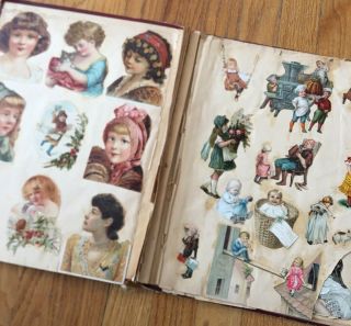 Antique Victorian Scrapbook Album Cards Santa Claus Christmas Diecut Scrap 3