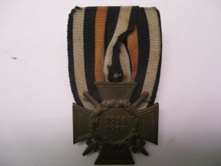 Wwii German Hindenberg Cross With Swords On Single Parade Mount