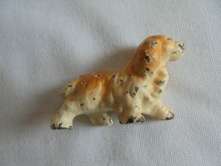 Small Vintage Hubley ? Painted Cast Iron Cocker Spaniel Dog Paperweight