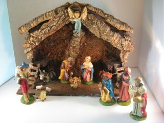 Vintage Nativity Fontanini Paper Mache Set From Italy.  Extra Large Creche