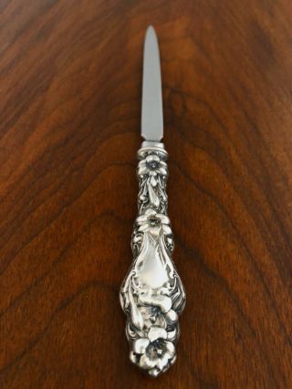 - Whiting / Gorham Sterling Silver Handled Letter Opener Lily Pattern No Mono