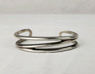 Authentic Tiffany & Co Vintage Sterling Silver Zig Zag Modernist Cuff.