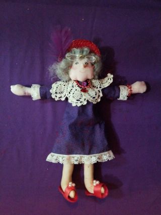 Red Hat Society Doll Society Lady 9 " Feathers