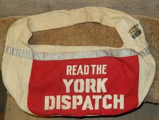 Vintage York Dispatch 1983 Newspaper Paperboy Shoulder Canvas Carrier Bag