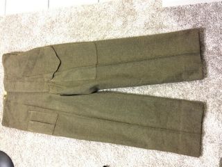 Ww2 Canadian Wool P37 Battle Dress Trousers 1945 Dated Siz 33