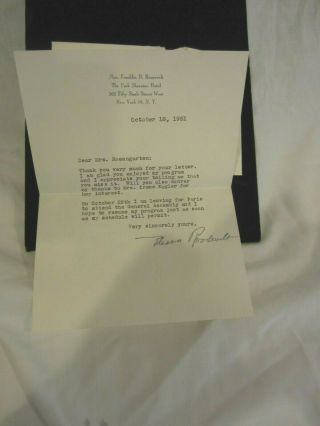 Signed Letter From Eleanor Roosevelt On Her Stationary With Envelope,  1951,  (ch)