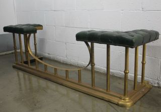 Vintage Fender Fireplace Bench in the style of Danny Alessandro - Brass - leather 3