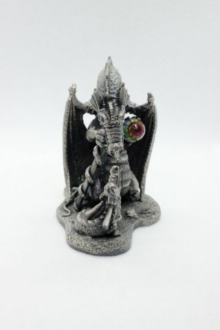 The Loving Dragons Pewter Figurine With Crystal Myth And Magic From Tudor