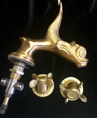 Sherle Wagner 24 Carat Gold Plated Sink Faucet & Handles Ca.  1980s