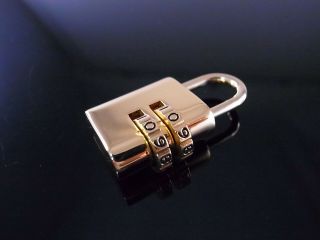 2 Dials Small Padlock Combination Lock - Polished Gold Color
