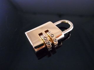 2 Dials Small Padlock Combination lock - Polished Gold Color 3
