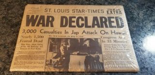 World War 2 Ii Newspaper Reissues Pearl Harbor 1941 Normandy 1944 V - E Day 1945
