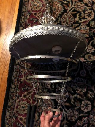 Wow 1930’s Crystal Chandelier Light 5 Tiered Rewired & Replated Frame No Prism
