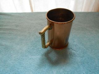Vintage Colonial Virginia Handmade Solid Copper Mug with Brass Handle Hampton Va 3