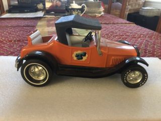 Vintage Nylint Ford Model T Roadster,  Pressed Steel With Rumble Seat Orange 1960