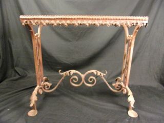 Antique Wrought Iron Spanish Revival Table With Steel Top Garden 1920 