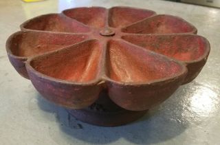 Vintage Antique Cast Iron Star Nail Cup Industrial Lazy Susan 8 - Cup Caddy 1900s