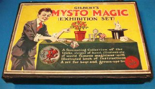 1916 Mysto Magic Set - No.  2003 - Two Layer,  Hinged Lid,  Instr.  Book - Poster - Vfine - Oo