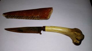 Feinstahl German Boot Knife True Bone Handle Pre World War 2