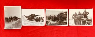 4 Ww2 German Military Photos Of A Flak Gun Emplacement,  With German Media Papers