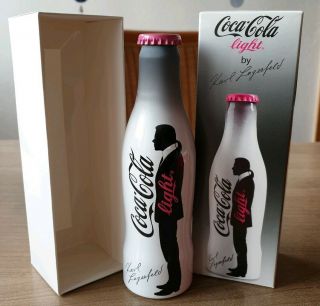 Coca Cola Alu Bottle From Germany.  Designer Karl Lagerfeld.  Full Bottle Box