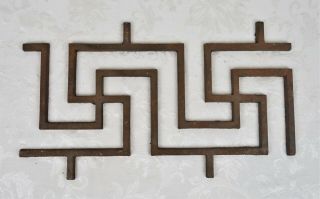 Vintage Art Deco Cast Metal Geometric Pattern Wall Hanging Grate Architectural