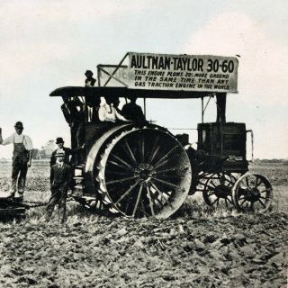 1912 AULTMAN TAYLOR Gas Engine TRACTOR South Dakota Fair FARM Postcard ANTIQUE 2