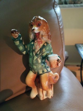 Vintage Afghan Hound Dog Figurine Enesco Bar Hound Depler Party Ceramic
