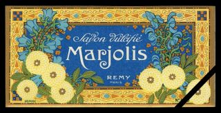Vintage French Soap Label: Savon Dulcifie Marjolis - Remy Paris No.  500
