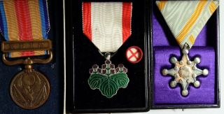 Ww2 Sacred Treasure Sterling Silver Rising Sun Medal Badge Japanese 1939 China