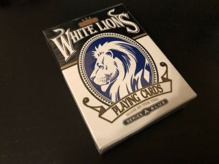 David Blaine White Lions Series A Blue Playing Cards.  Deck
