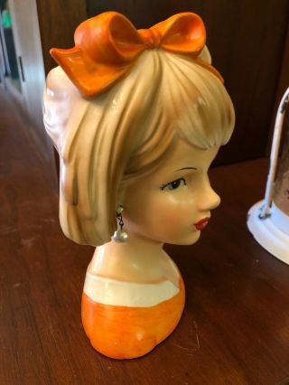 Vintage 7 1/2” Relpo Lady Headvase Head Vase 3