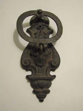 Antique vintage ornate heavy cast iron door knocker 2