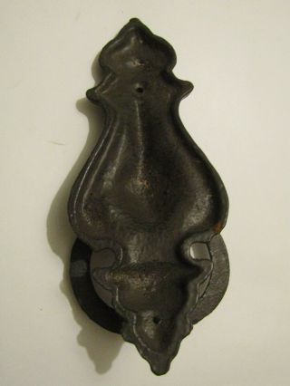 Antique vintage ornate heavy cast iron door knocker 3
