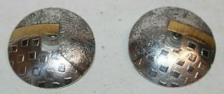Sidney Lynch Sterling Silver Vintage Pierced Earrings Squares Circular 16.  1g
