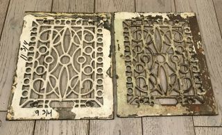 2 Cast Iron Grate/vent Covers Craftsman Victorian Wall/floor Matching Pair