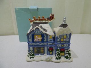 Partylite " The Night Before Christmas Musical Tealight House " P8651 W/ Box