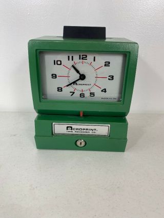 S2 Acroprint Time Clock Punch In/out Industrial Recorder 125nr4 No Key