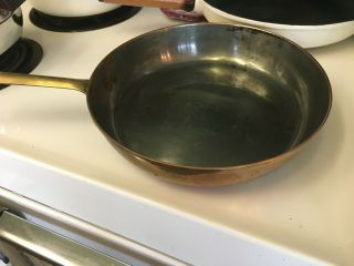 Vintage Tagus Copper Saute Fry Pan Cooking Pot Skillet Portugal - 10 Inch