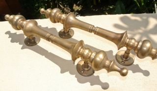 2 large DOOR handle pull solid 2 SPUN 30 cm brass vintage old style hollow 12 