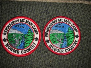 2 Older Wehinahpay Mt Man Camp Patches Wowster Country Bsa